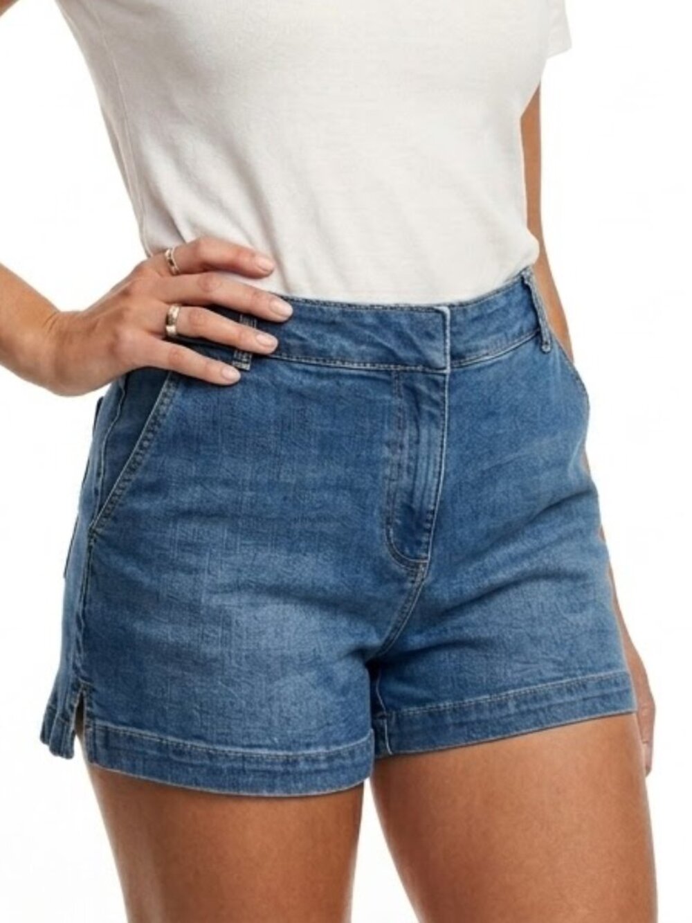 NEW YORK & COMPANY Quiet Luxury High Rise Denim Shorts - Size 12